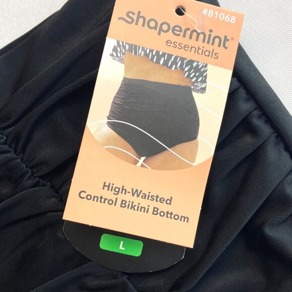 Shapermint High-Waisted Control Bikini Swim Bottom Large L Black 81068 NWT - Picture 3 of 8